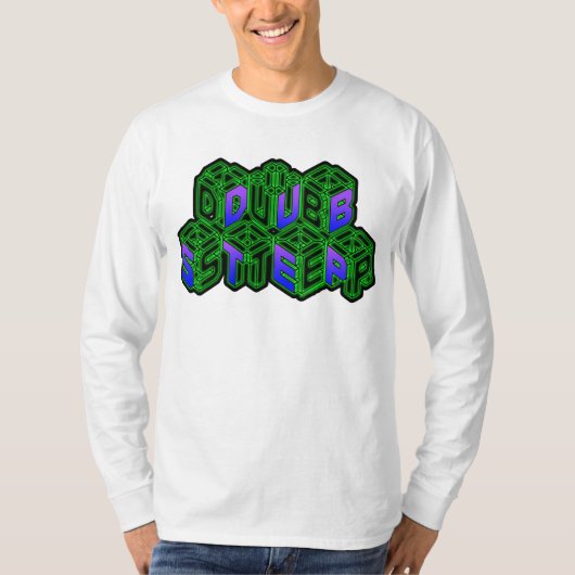 Mannen vrouwen 3D Neon Cubes logo DUBSTEP T-shirt (Voorkant)