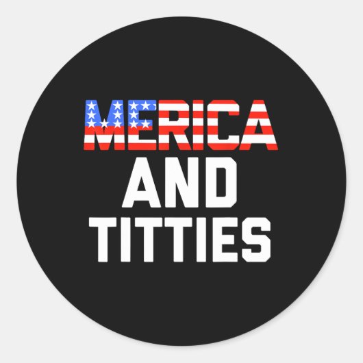 Mannen vrouwen 4 juli cadeau- Funny Merica Ronde Sticker (Voorkant)