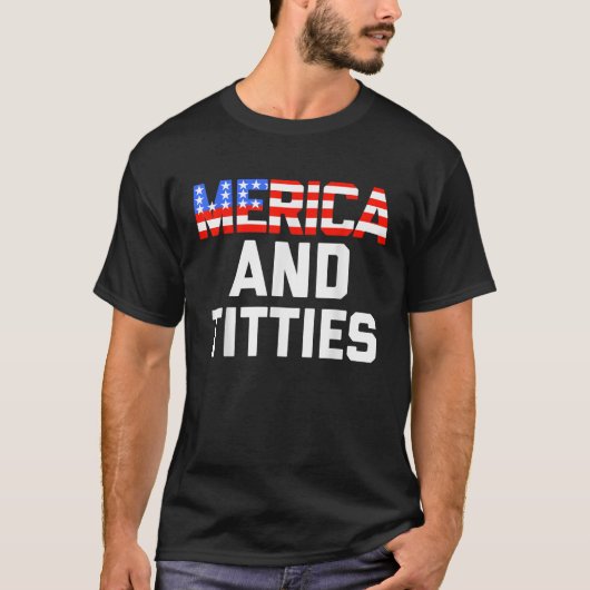 Mannen vrouwen 4 juli Gift Funny Merica T-shirt (Voorkant)
