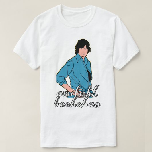 Mannen vrouwen Amitabh Bachchan Retrostijl T-shirt (Design voorkant)