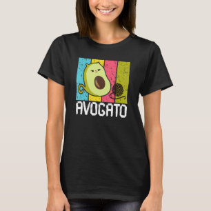 Mannen vrouwen Avogato Cat Avocado Aguacate Retro T-shirt