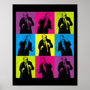 Mannen vrouwen blij Trump Dancing Pop Art Trump Poster