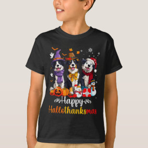 Mannen Vrouwen Border Collie Hond Kerst Halloween T-shirt