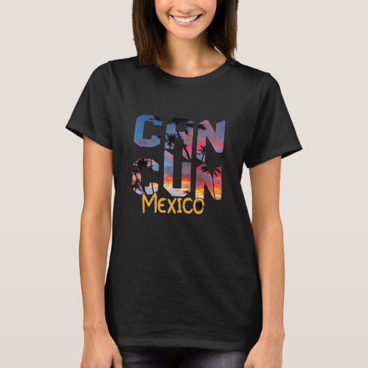 Mannen Vrouwen Cancun Mexico Mexican Beach T-shirt (Voorkant)