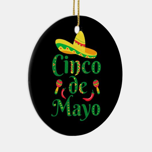 Mannen vrouwen Cinco de Mayo Sombrero Pet mexican Keramisch Ornament (Rechts)