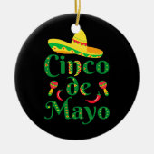 Mannen vrouwen Cinco de Mayo Sombrero Pet mexican Keramisch Ornament (Voorkant)