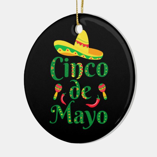 Mannen vrouwen Cinco de Mayo Sombrero Pet mexican Keramisch Ornament (Links)