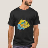 Mannen Vrouwen Gift Menselijk Skelet Schedel Surfe T-shirt (Voorkant)