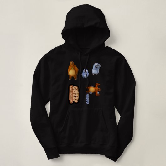 Mannen vrouwen Grizzy en Lemmings Funny Kinder Gif Hoodie (Design voorkant)