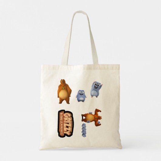 Mannen vrouwen Grizzy en Lemmings Funny Kinder Gif Tote Bag (Achterkant)
