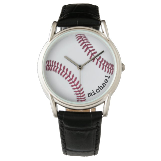 Mannen Vrouwen Honkbal Horloge Gepersonaliseerd Ca (Voorkant)