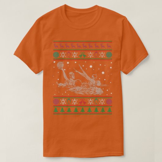 Mannen Vrouwen houden van waterpoly lelijke kerst  T-shirt (Design voorkant)