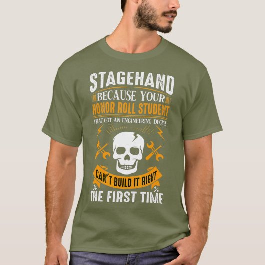 Mannen Vrouwen In Een Stagehand T-shirt (Voorkant)