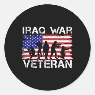 Mannen Vrouwen Irak Oorlogsveteraan Ronde Sticker