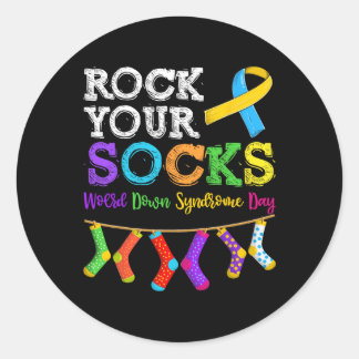 Mannen Vrouwen Kind Down Syndroombewustzijn Ronde Sticker