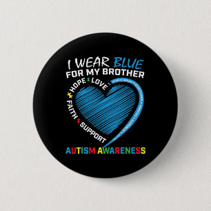 Mannen Vrouwen Kind ik blauw Draag voor mijn brede Ronde Button 5,7 Cm