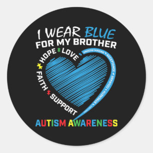 Mannen Vrouwen Kind ik blauw Draag voor mijn brede Ronde Sticker