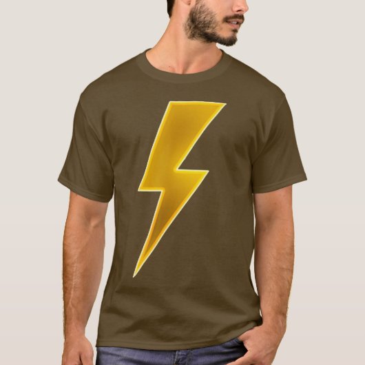 Mannen Vrouwen Kinder Cool Yellow Lightning Bolt P T-shirt (Voorkant)
