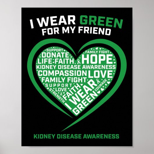 Mannen Vrouwen Kinder groene geschenken Vriend Nie Poster (Voorkant)