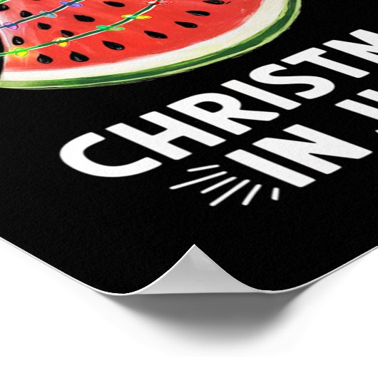 Mannen Vrouwen Kinder Kerst In Juli Watermeloen Xm Poster (Hoek)