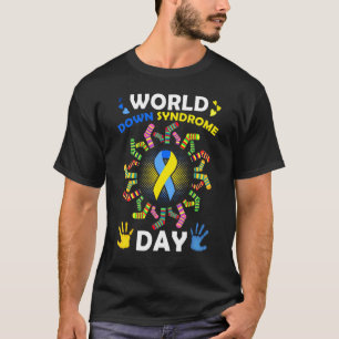 Mannen Vrouwen Kinder Sokken Wereld Down Syndroom T-shirt