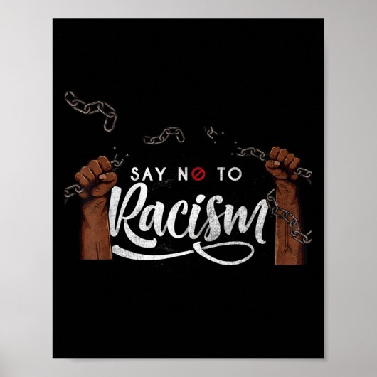 Mannen vrouwen Kinder zeggen nee tegen racisme cit Poster (Voorkant)