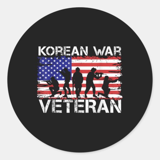 Mannen vrouwen Koreaans oorlogsveteraan Ronde Sticker (Voorkant)