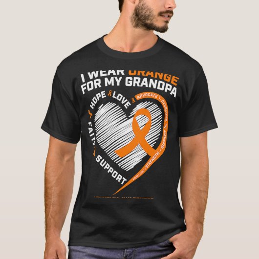 Mannen Vrouwen Leukemie Bewustzijn Opa Leukemie T-shirt (Voorkant)