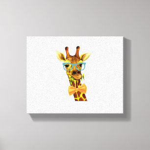 Mannen Vrouwen Nerdy Giraffe, Grappig Dier Canvas Afdruk