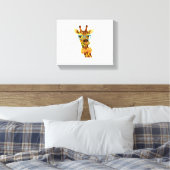 Mannen Vrouwen Nerdy Giraffe, Grappig Dier Canvas Afdruk (Insitu (Slaapkamer))