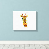 Mannen Vrouwen Nerdy Giraffe, Grappig Dier Canvas Afdruk (Insitu (Houten vloer))