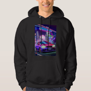 Mannen vrouwen Nissan Skyline Gt-R34 Vaporwave Hoodie