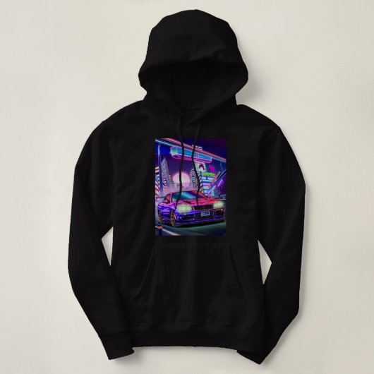 Mannen vrouwen Nissan Skyline Gt-R34 Vaporwave Hoodie (Design voorkant)