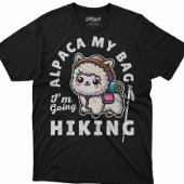 Mannen vrouwen Schattigee alpaca wandelliefhebbers T-shirt