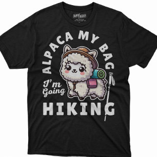 Mannen vrouwen Schattigee alpaca wandelliefhebbers T-shirt