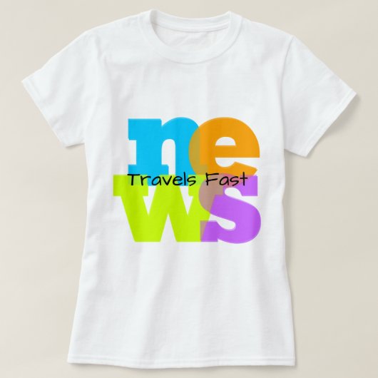 Mannen Vrouwen T-shirt Kleurrijk Nieuws Reist snel (Design voorkant)