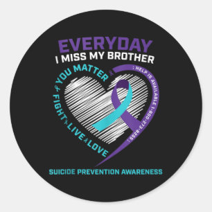 Mannen Vrouwen U Preventie Broeder Zelfmoordbewust Ronde Sticker