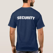 Mannen vrouwen unisex security navy blauw dubbelzi t-shirt (Achterkant)