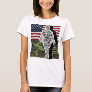 Mannen Vrouwen Veteraan Veteraan Veteraan Vlag Cam T-shirt
