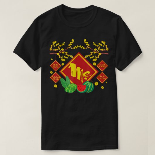 Mannen vrouwen Vietnamese nieuwjaardecoratie 2022 T-shirt (Design voorkant)