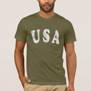 Mannen Vrouwen Vintage USA Letter Print Grafisch T T-shirt