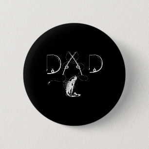 Mannen Vrouwen Visser Papa Vist liefhebber Fish Lo Ronde Button 5,7 Cm