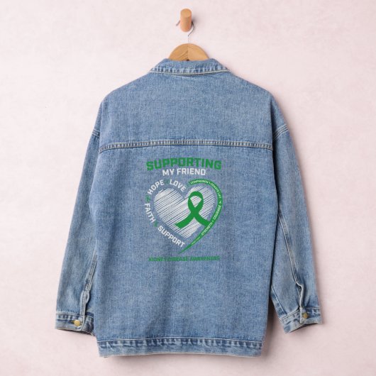 Mannen Vrouwen Vriend Nierziekte Awareness Gift Denim Jacket (Hangar)