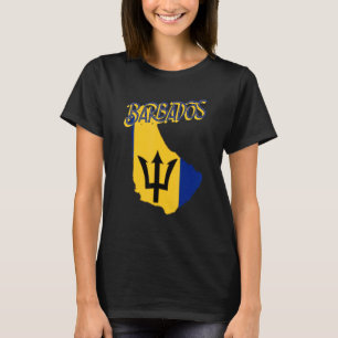 Mannen Vrouwen werven de vlag van Barbados Barbado T-shirt