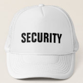 Mannen Vrouwen Zwart Wit Custom Text Security Unis Trucker Pet (Voorkant)