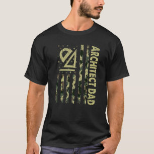 Mannen VS Vlag Camouflage Architect Dad Patriotic T-shirt