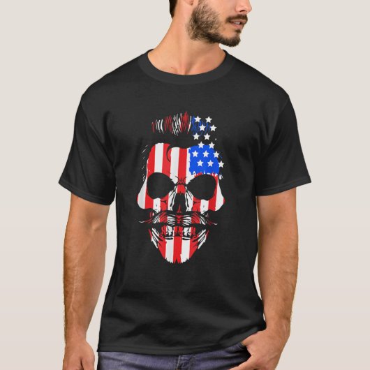 Mannen VS - vlag op 4 juli Onafhankelijkheidsdag H T-shirt (Voorkant)