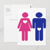 Mannen VS Vrouwen Briefkaart (Voorkant / Achterkant)