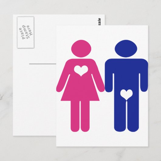 Mannen VS Vrouwen Briefkaart (Voorkant / Achterkant)