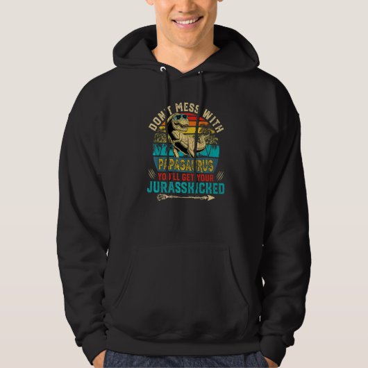 Mannen vun, Papasaurus Dinosaur Rex vader Hoodie (Voorkant)
